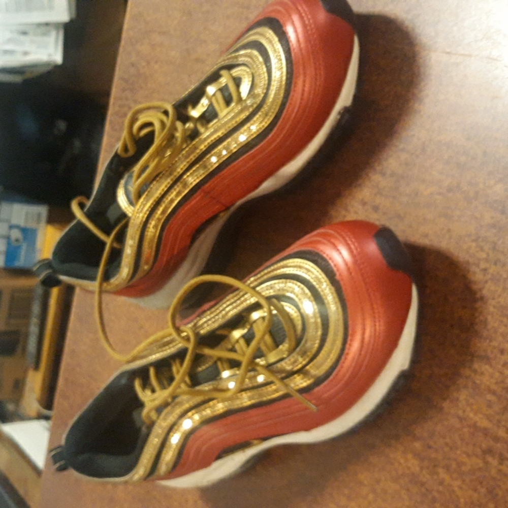 Nike Air Max 97 model CT1148-600. Red and Gold Sequin (SKU OB 112)